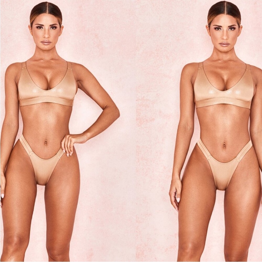 House of CB Wildness Gold Metallic Bikini Set Size S